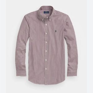 Ralph Lauren Stripe Cotton Button Front Shirt Size Large